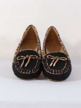 Jack Rogers Black & Leopard Print Millie Moccasins NWT